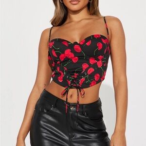 Fashion Nova Cherry Bomb Corset Top